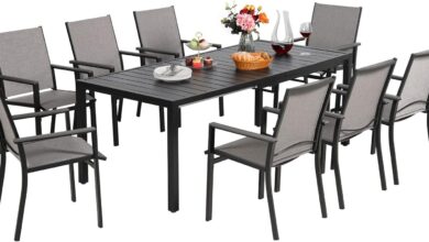 Gather Around The Meooem Patio Set Spacious And Sturdy For Eight