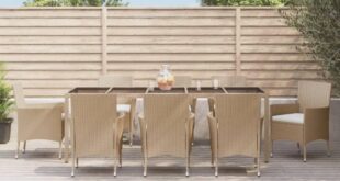 Gather Around The Spacious 9 Piece Patio Dining Set For Relaxed Meals