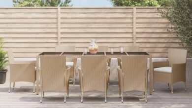 Gather Around The Spacious 9 Piece Patio Dining Set For Relaxed Meals