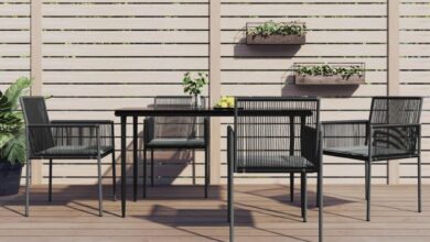 Gather Outdoors In Comfort With Sleek Black Rattan Dining Set