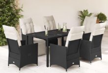 Gather Round Experiencing Comfort And Style With The Black Garden Dining Set