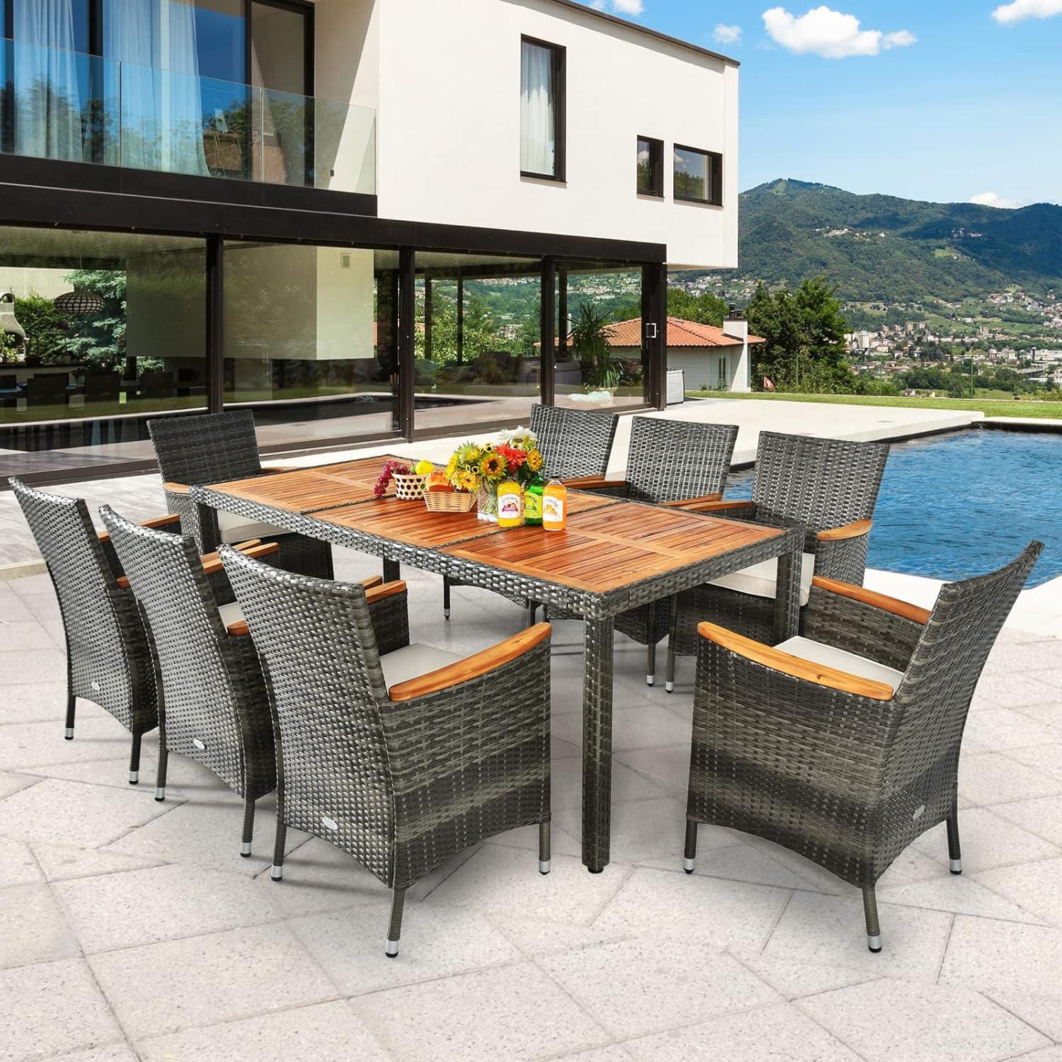 Gathered Around Comfort: Exploring a 9-Piece Patio Dining Set