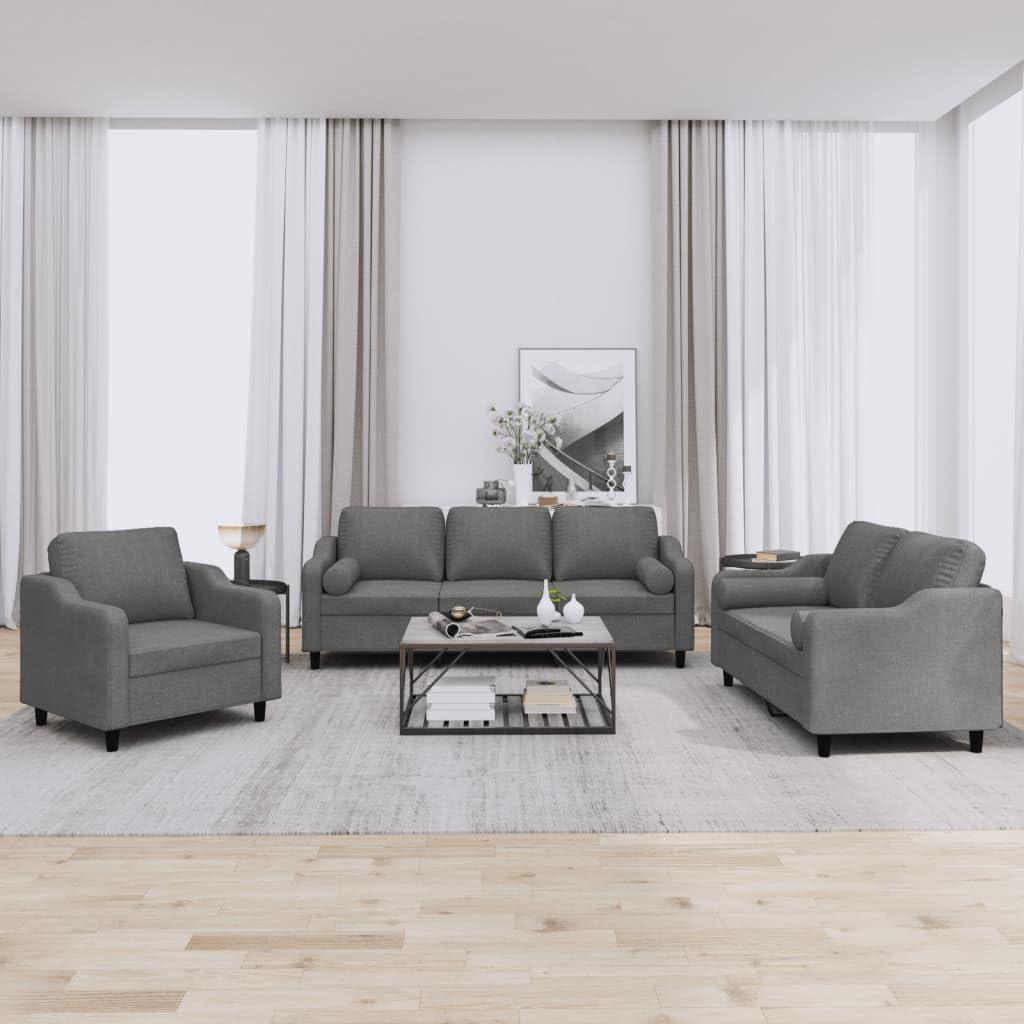 Gathered Comfort Exploring A Dark Gray 3 Piece Sofa Set