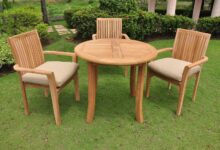 Gathering Around The Luxurious Grade A Teak 4 Pc Dining Set