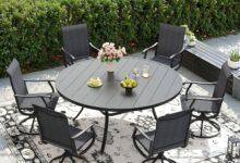 Gathering Around The Stylish And Sturdy Dify 7 Piece Patio Set