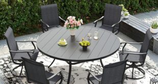 Gathering Around The Stylish And Sturdy Dify 7 Piece Patio Set