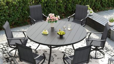 Gathering Around The Stylish And Sturdy Dify 7 Piece Patio Set