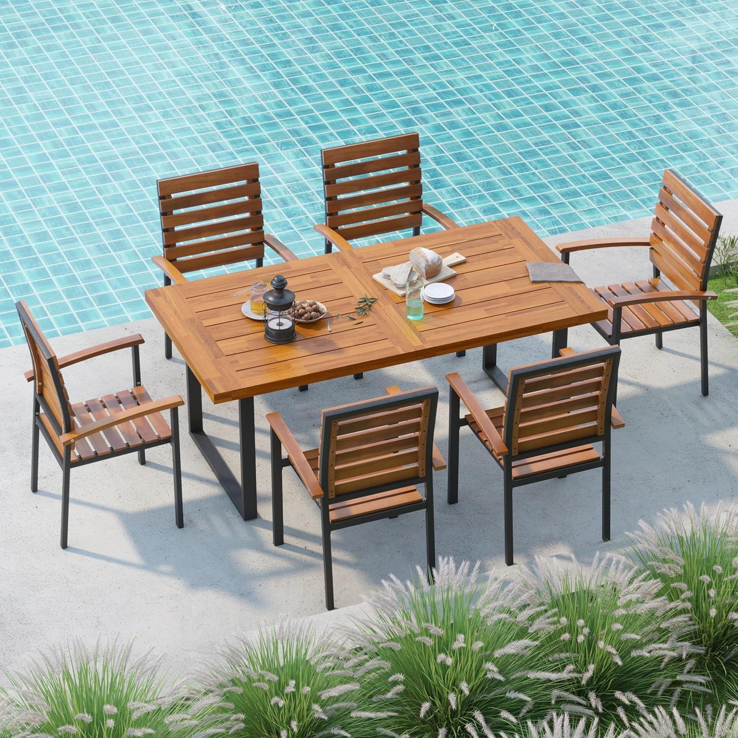 Gathering Around The Wiberwi Acacia Wood Patio Set
