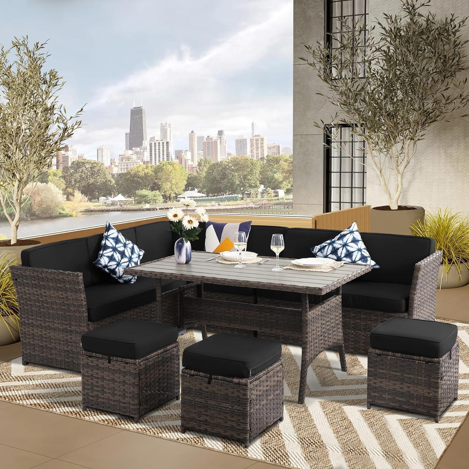 Gathering Comfort And Style With The 7 Piece Wicker Patio Set