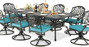 Gathering Comfortably A Look At A Spacious 9 Piece Patio Set