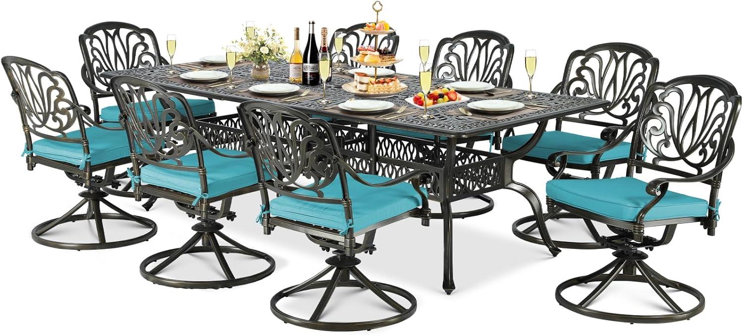 Gathering Comfortably A Look At A Spacious 9 Piece Patio Set