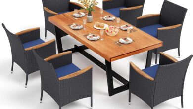 Gathering Comfortably Exploring Phi Villa 7 Piece Outdoor Set