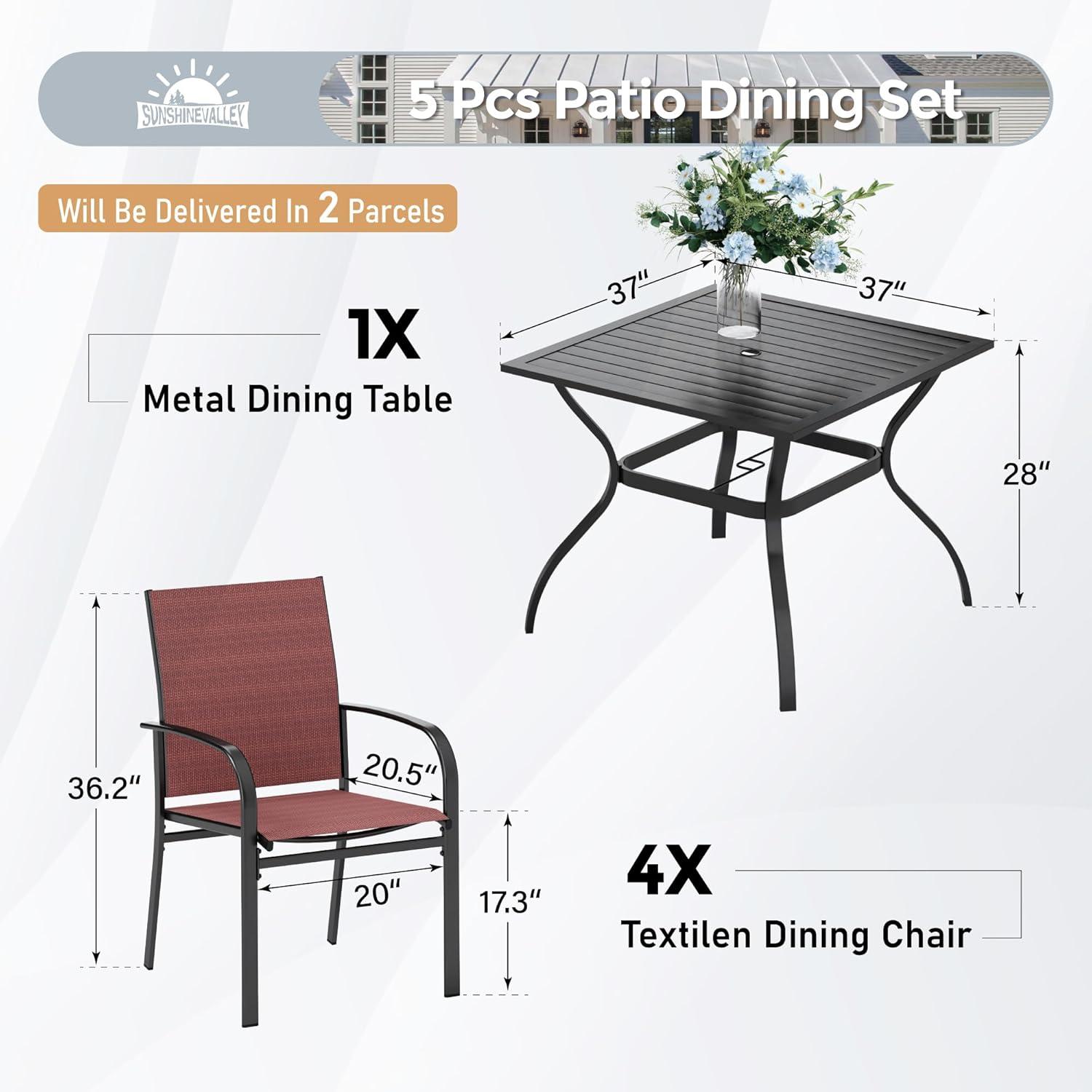 Gathering Outdoors: Red Patio Dining Set That Blends Style & Comfort