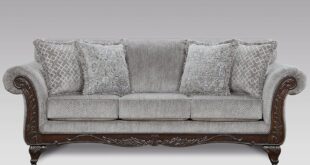 Hernen Carved Wood Frame Sofa Gray How It Fits Your Space