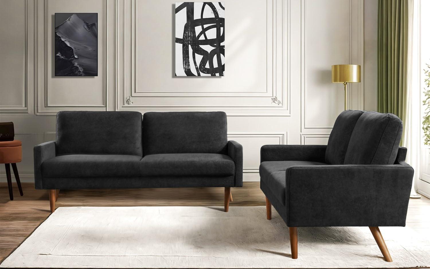 Kent Velvet sofa & Loveseat Set: Style Meets Cozy Comfort