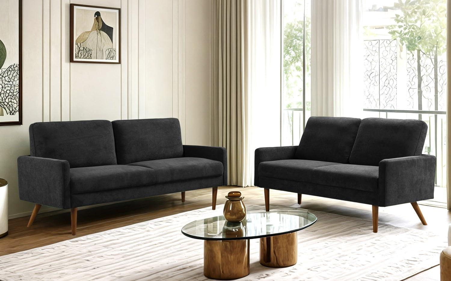 Kent Velvet Sofa & Loveseat Set: Style Meets Cozy Comfort