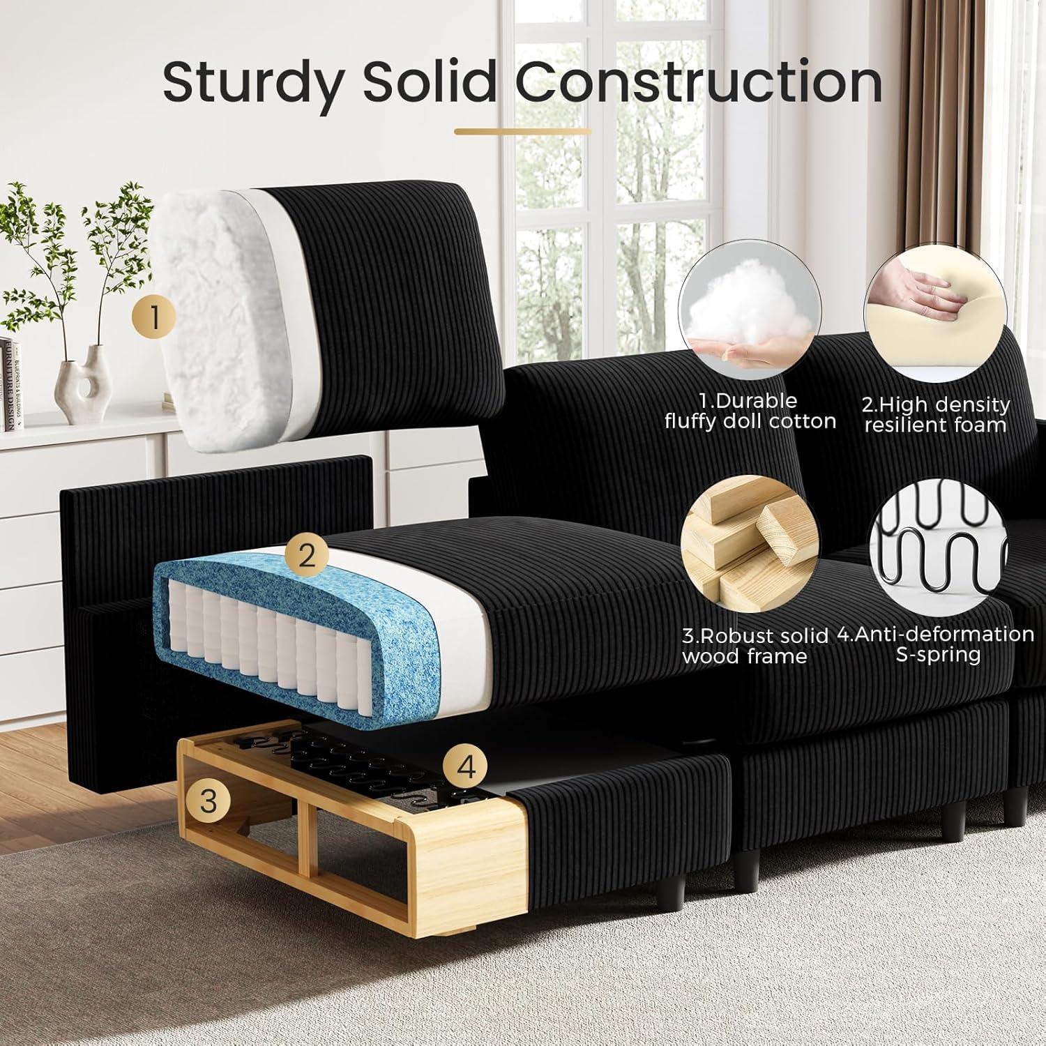 KKL Modular Sectional Sofa Bed Review: Stylish Comfort & Smart Storage