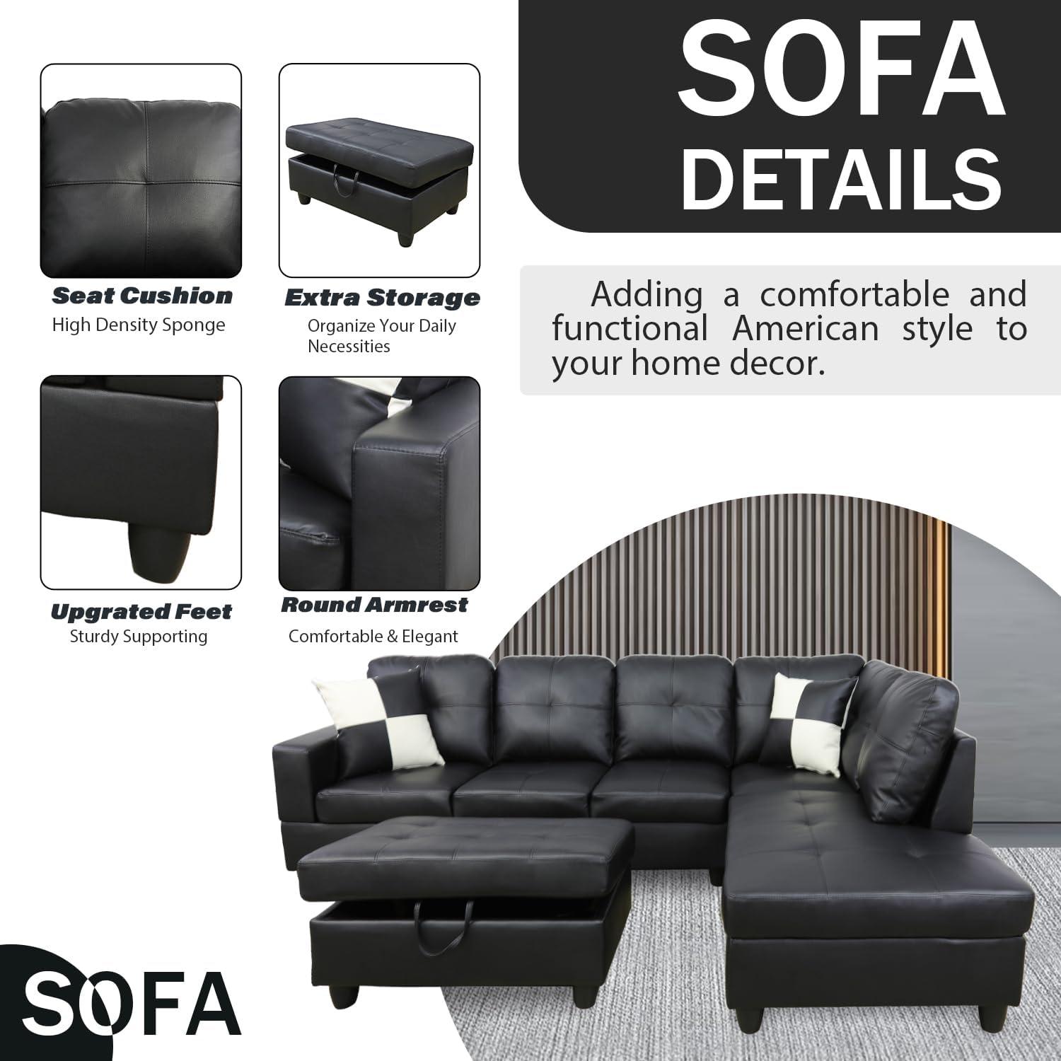 Leather L-Shape Sectional 103
