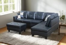 Leather L Shape Sectional 103 Button Tufted In Your Room