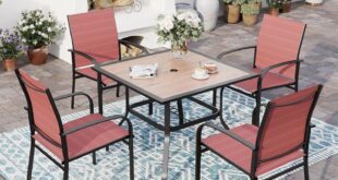 Making Outdoor Meals Cozy Red 5 Piece Patio Dining Set Review