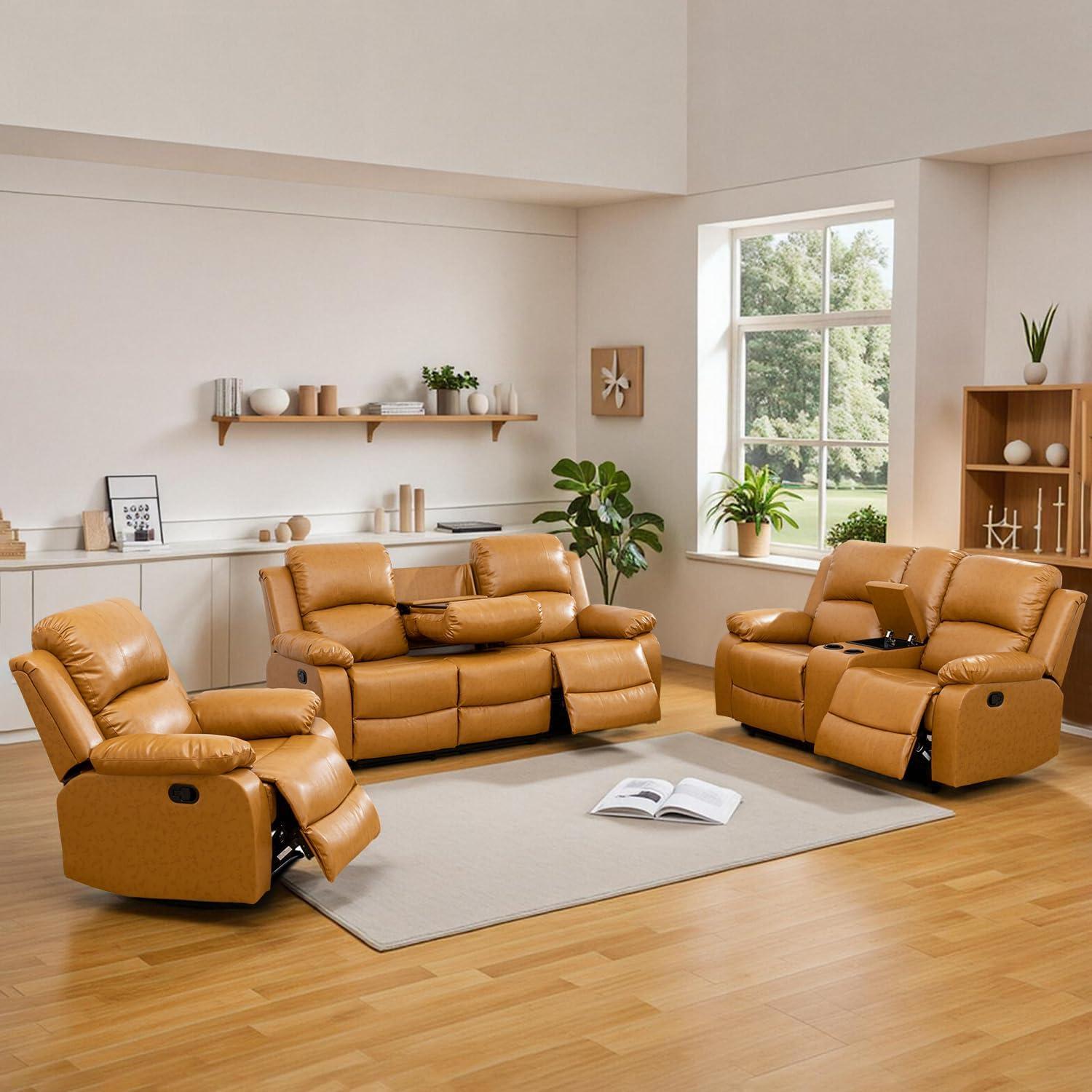 Making Space Cozy Exploring The Ginger 5 Piece Leather Recliner Set