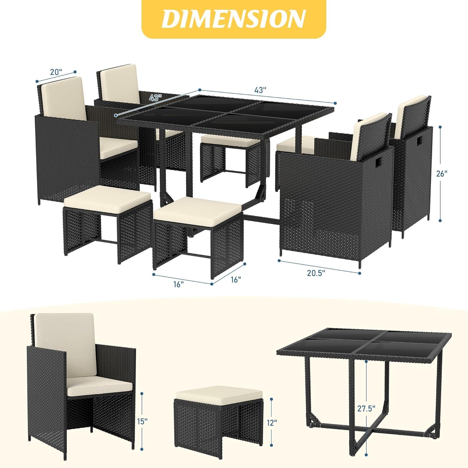 Maximizing Outdoor Comfort with LHBcraft's Space-Saving Patio Set