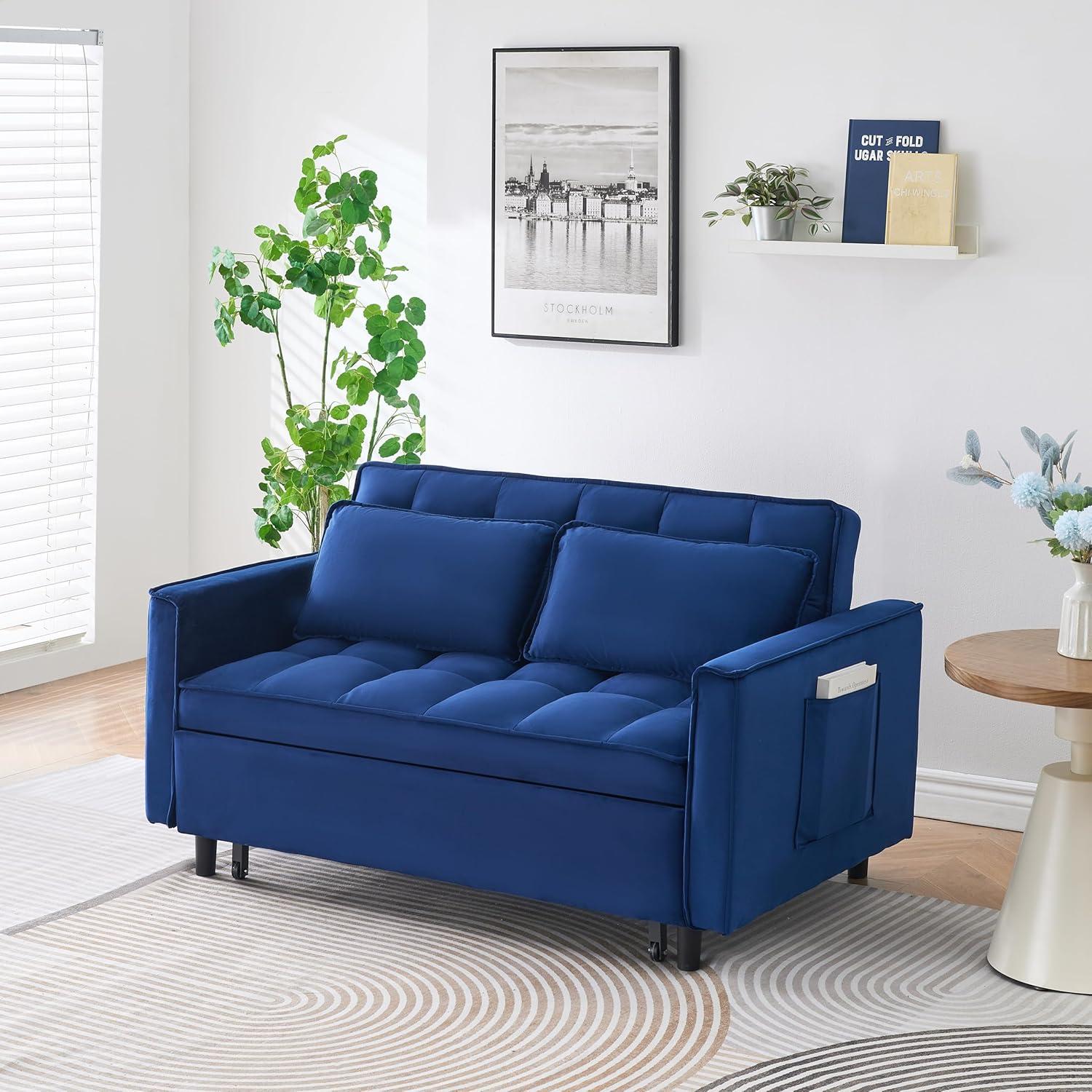 Maximizing Small Spaces With A Stylish 3 In 1 Velvet Sofa Bed