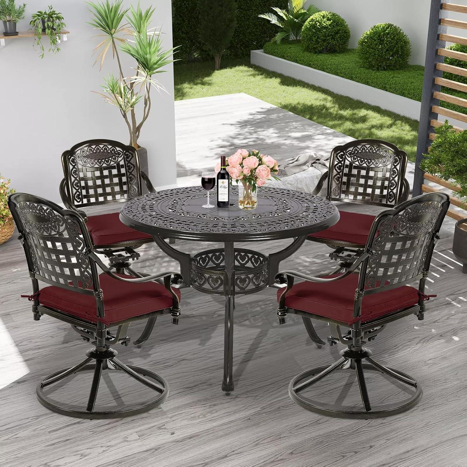Meetwarm 5 Piece Patio Set Stylish Comfort Meets Durability