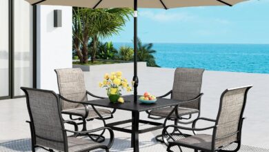 Mfstudio Patio Dining Set For 4 Fits Your Small Deck
