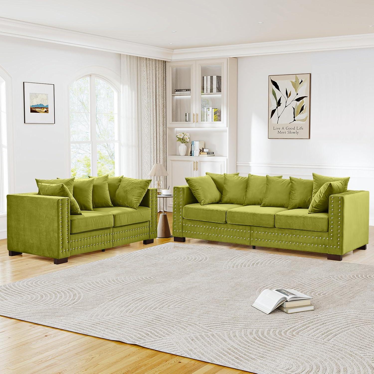 Mid Century Velvet Sofa Set With Storage Comfort And Style Combined