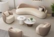 Modern Sectional Sofa Set Curved Cream For Your Comfort