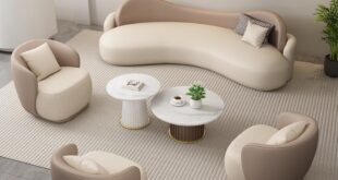 Modern Sectional Sofa Set Curved Cream For Your Comfort