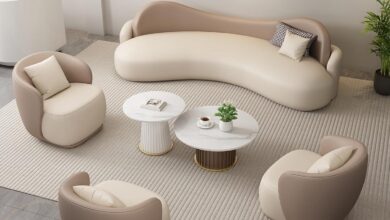 Modern Sectional Sofa Set Curved Cream For Your Comfort