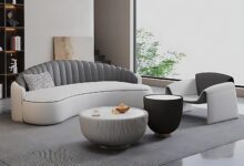 Modern Shell Sectional Sofa Set Comfort Meets Sleek Living Space
