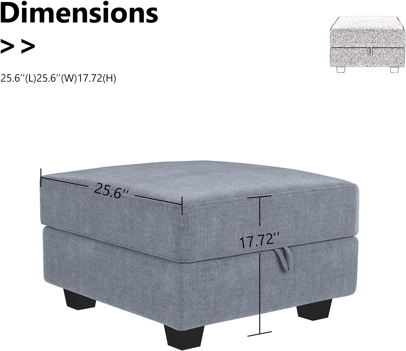 Modular Comfort & Storage: Exploring the Bluish Grey Ottoman Cube