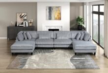 Modular Gray Corduroy Sectional Set Style Meets Comfort