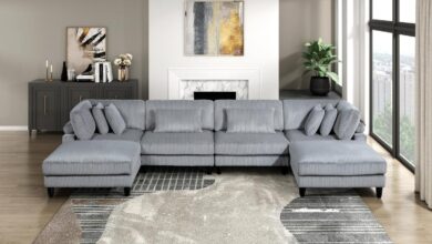 Modular Gray Corduroy Sectional Set Style Meets Comfort