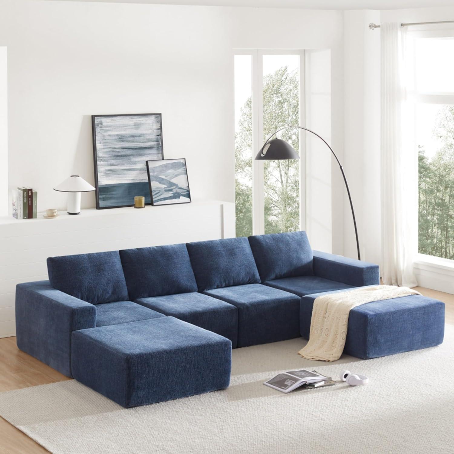 Modular U Shaped Chenille Sofa Stylish Comfort Meets Flexibility