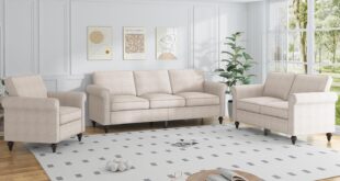 MUZZ 3PCS Sofa Set: Linen 6-Seater That Fits Your Apartment