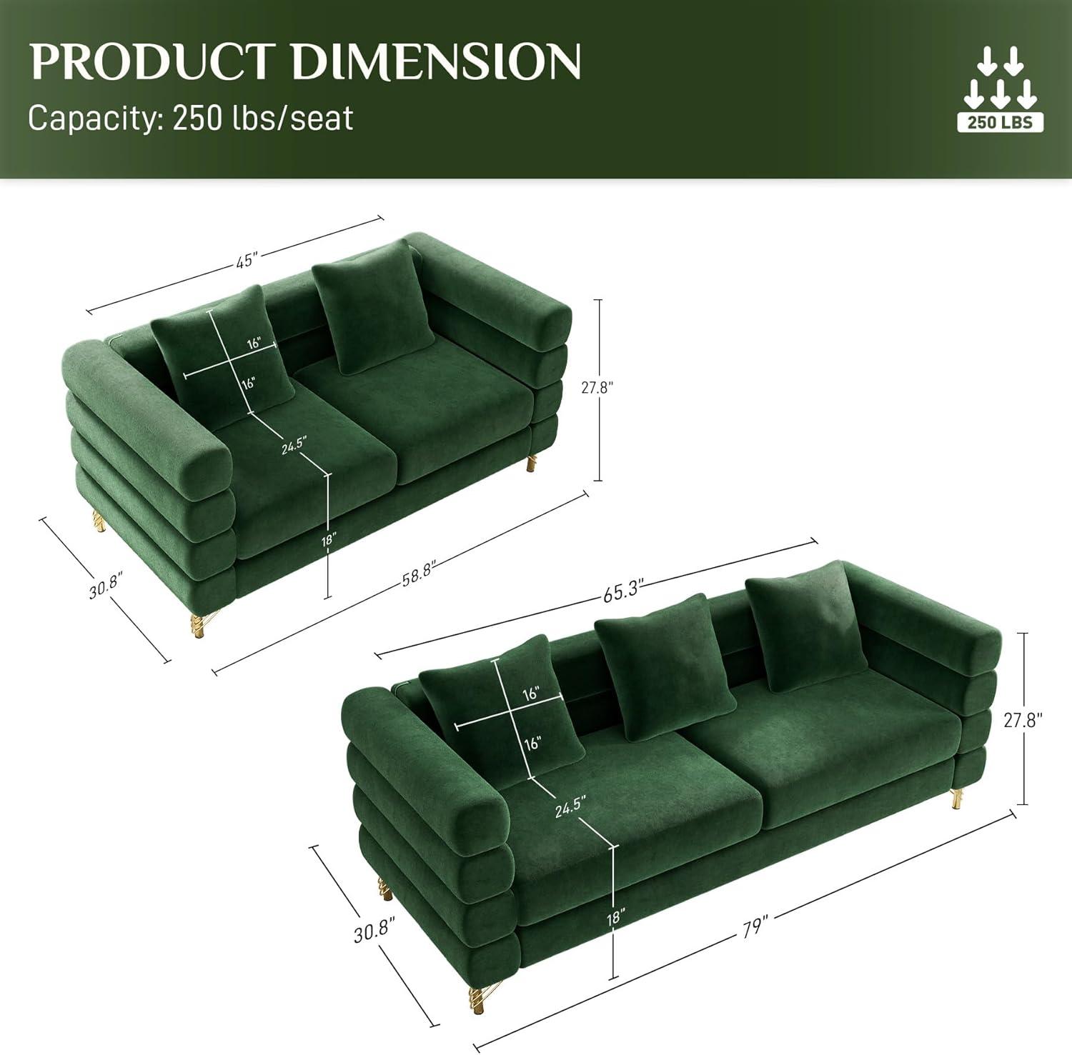 OUYESSIR Sofa Couch & Loveseat Set — how it fits your room