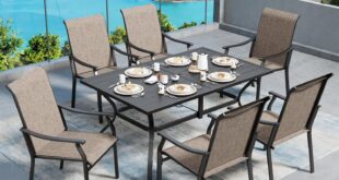 Patio Dining Sets For 6 7 Piece Set Roomy For Your Deck