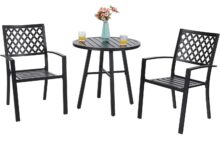 Phi Villa Metal 3 Piece Bistro Set For Your Balcony