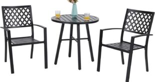 Phi Villa Metal 3 Piece Bistro Set For Your Balcony