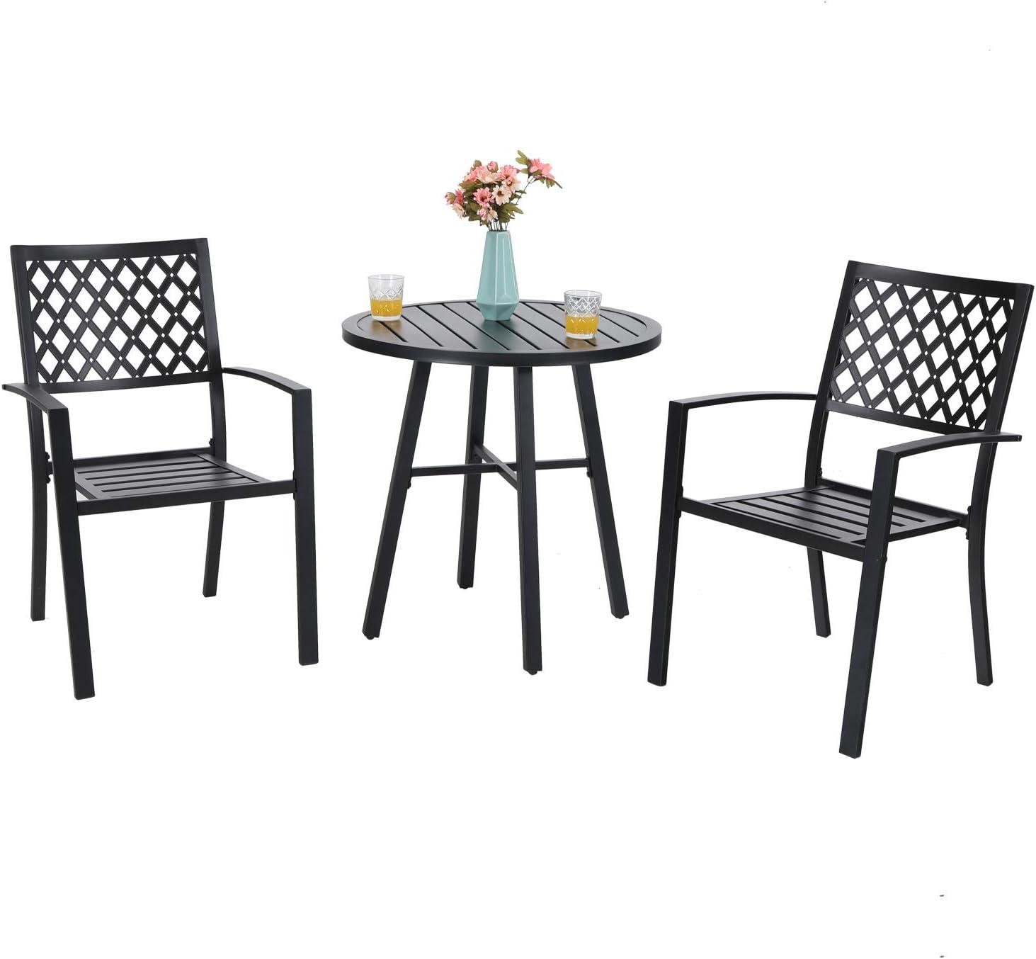 Phi Villa Metal 3 Piece Bistro Set For Your Balcony