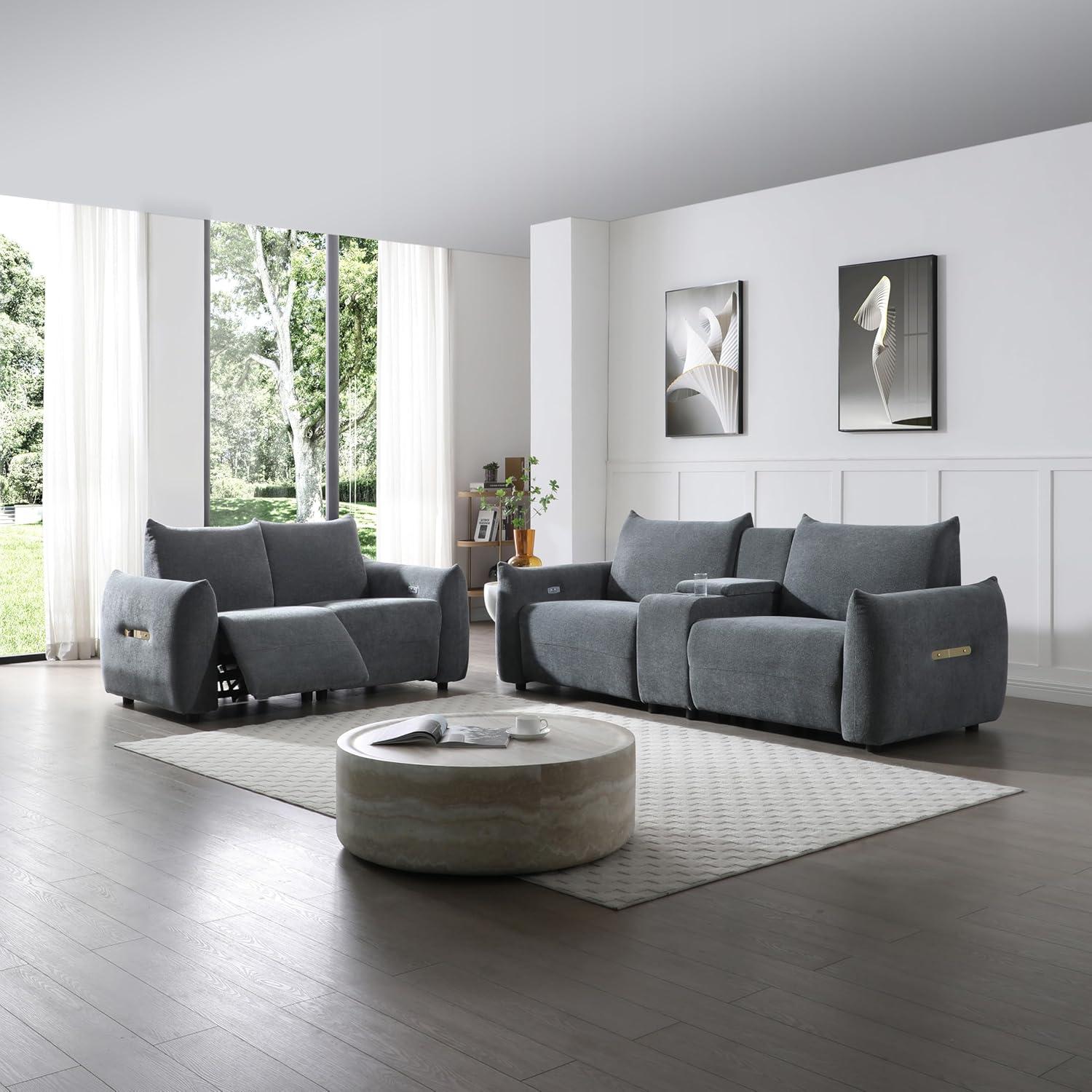 Power Recliner Sofa Set Comfort Meets Smart Living Room Style