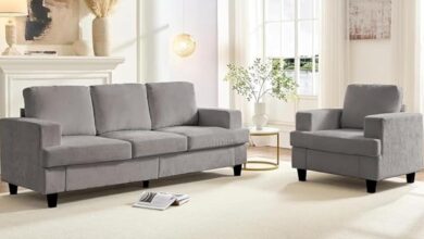 Puremind Chenille Sofa Set Comfort Meets Sleek Living Room Style