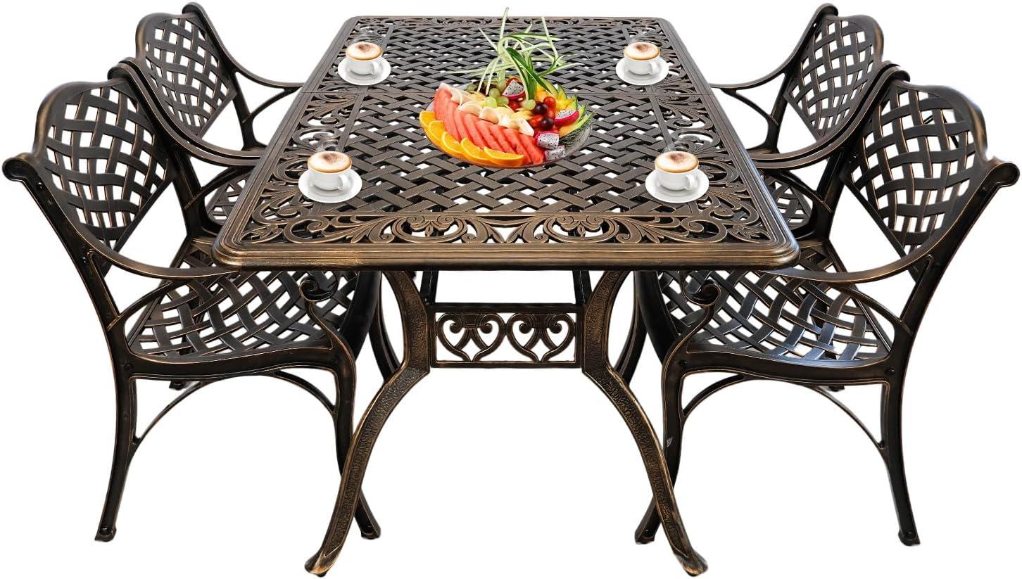 Relaxed Outdoor Dining Exploring The 5 Piece Cast Aluminum Patio Set