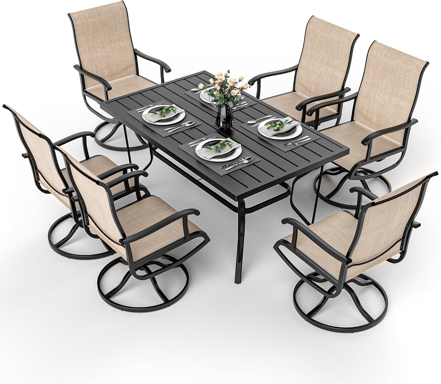 Relaxing Evenings Ahead Pamapic Patio Set With Swivel Chairs