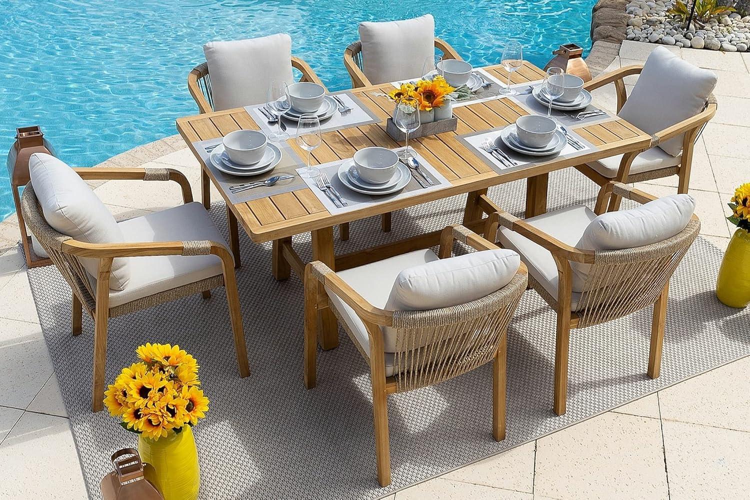 Rimini Teak Patio Set Elevating Outdoor Dining Experiences