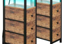 Slim Rustic End Tables With Charging And Led For Small Spaces